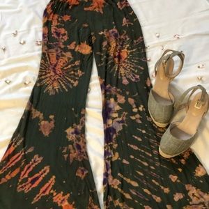 Tie Dye Wide Bottom Casual Pants